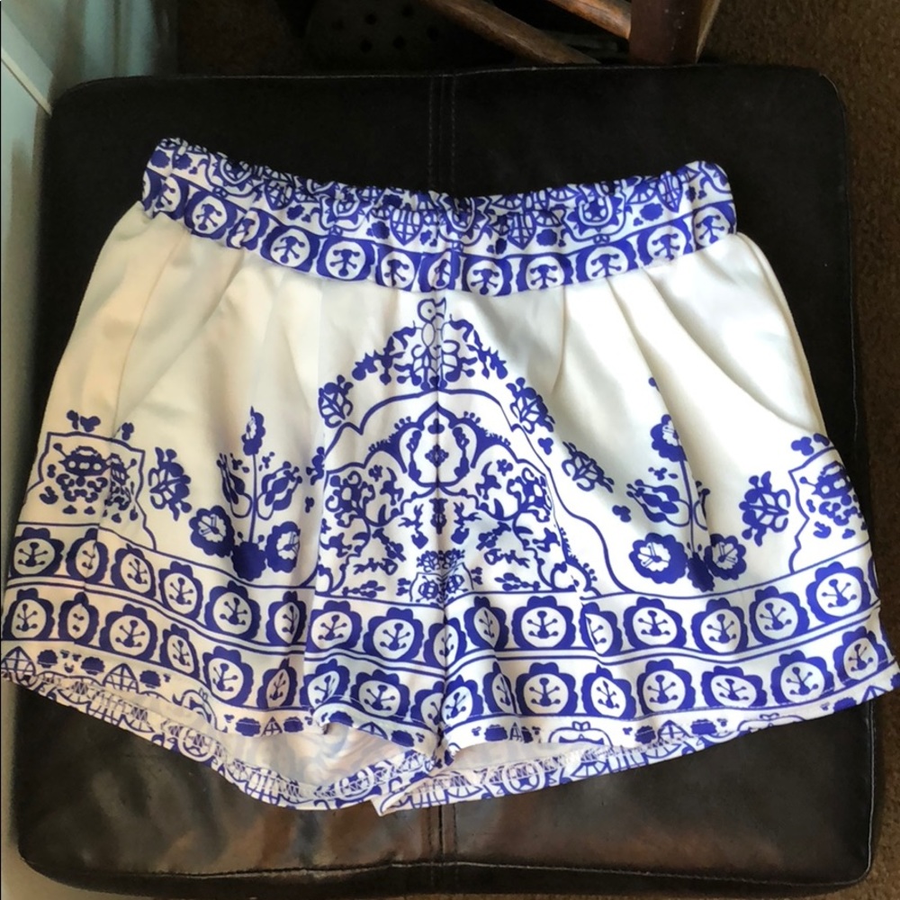 Blue and white shorts